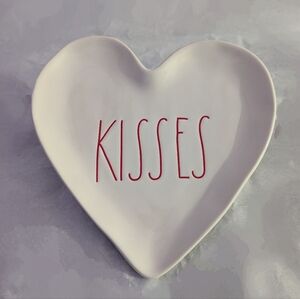 Heart-Shaped KISSES Ceramic Dish/ platter